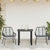 3 Piece Garden Dining Set with Cushions Black Poly Rattan Glass