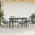 5 Piece Garden Dining Set with Cushions Black Poly Rattan Glass