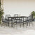 7 Piece Garden Dining Set with Cushions Black Poly Rattan Glass