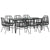 9 Piece Garden Dining Set with Cushions Black Poly Rattan Glass