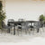 7 Piece Garden Dining Set with Cushions Black Poly Rattan Glass