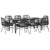 9 Piece Garden Dining Set with Cushions Black Poly Rattan Glass