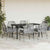 7 Piece Garden Dining Set with Cushions Grey Poly Rattan Glass