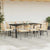 9 Piece Garden Dining Set with Cushions Brown Poly Rattan Glass