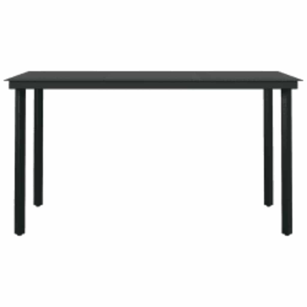 5 Piece Garden Dining Set with Cushions Brown Poly Rattan Glass