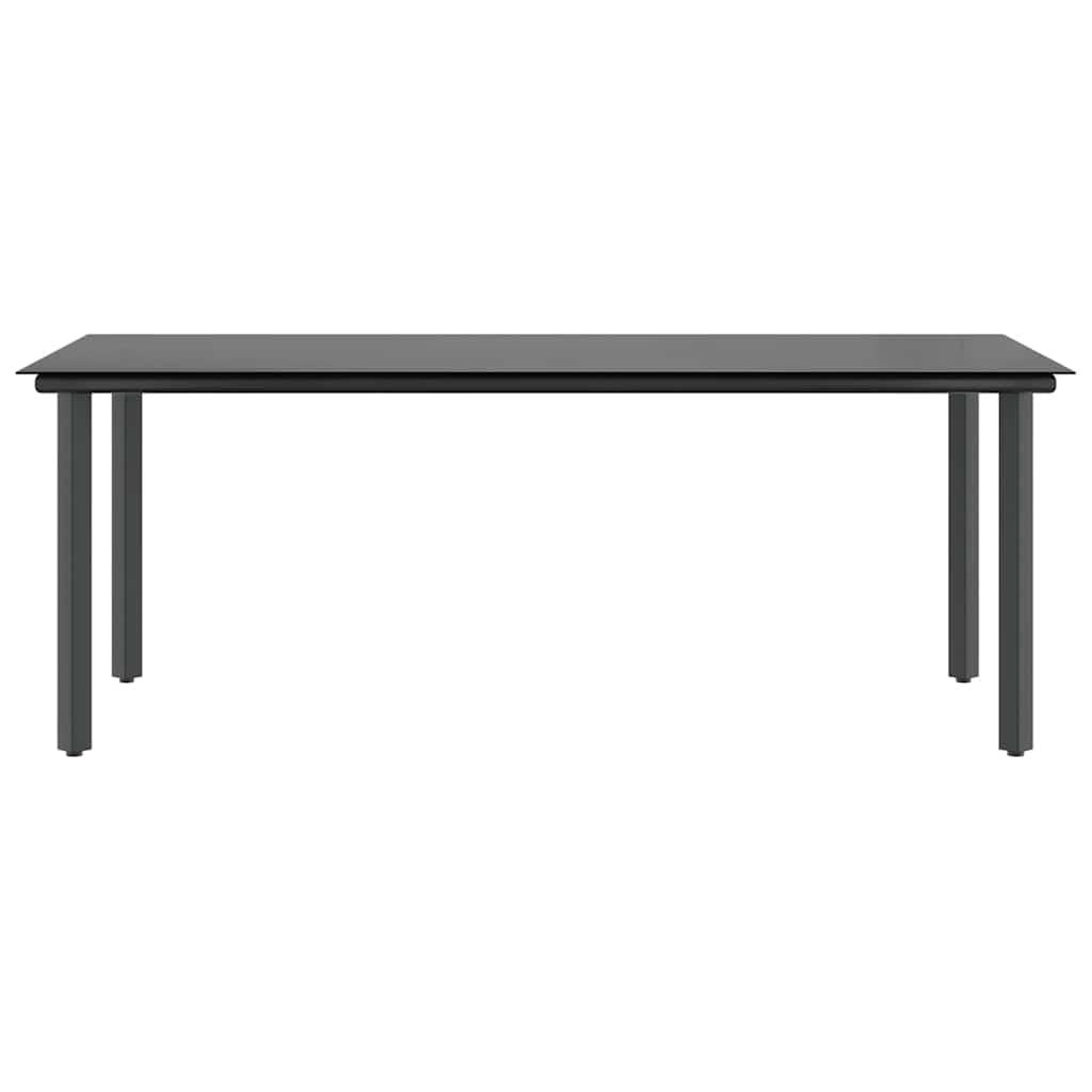 9 Piece Garden Dining Set with Cushions Grey Poly Rattan Glass