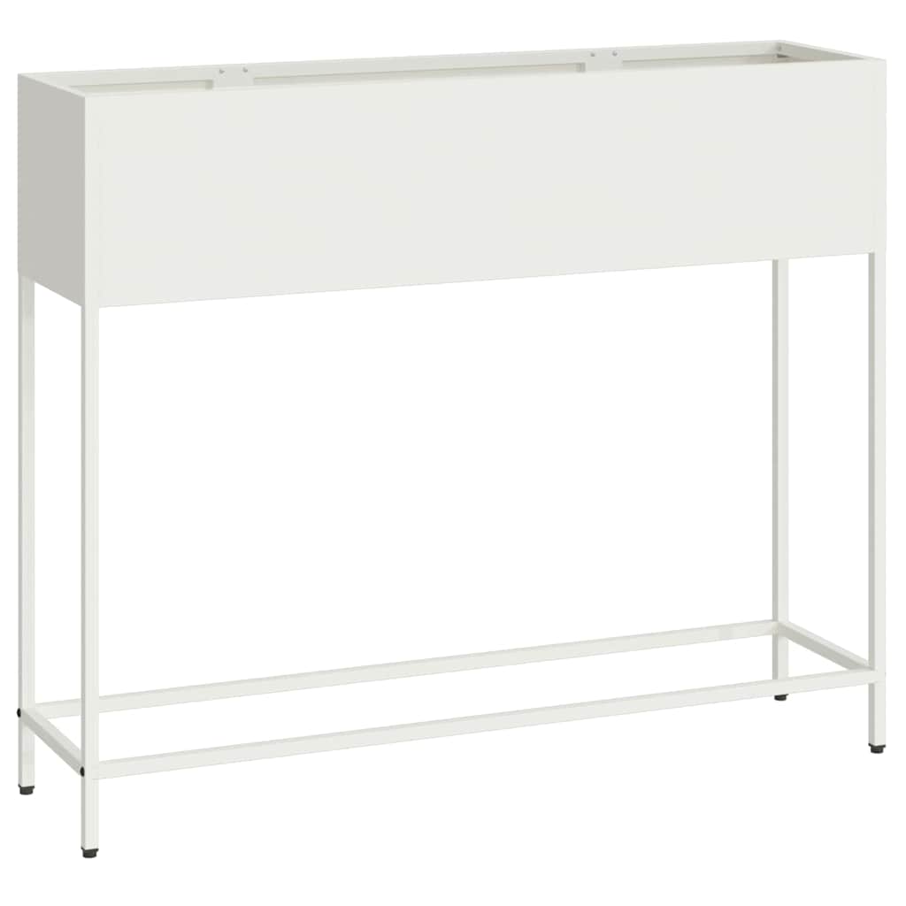 Raised Garden Planter White 100 x 26 x 82 cm Steel