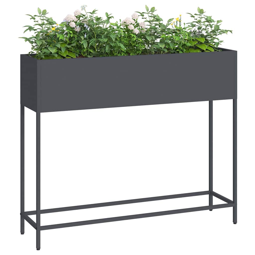 Raised Garden Planter Anthracite 100 x 26 x 82 cm Steel