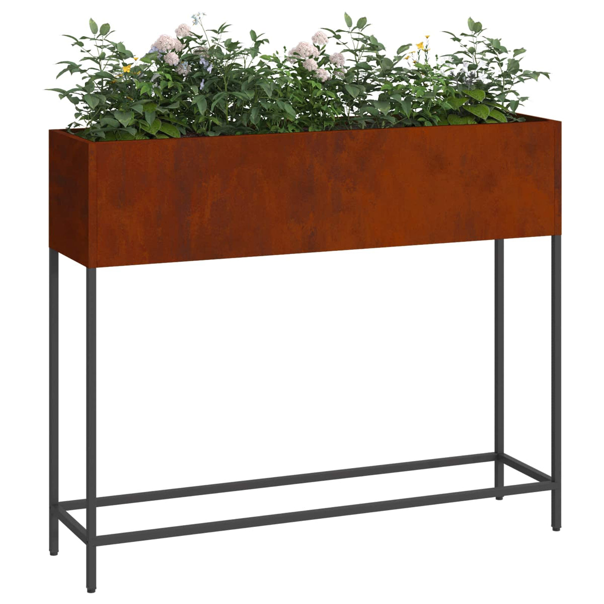 Raised Garden Planter Rusty 100 x 26 x 82 cm Weathering Steel