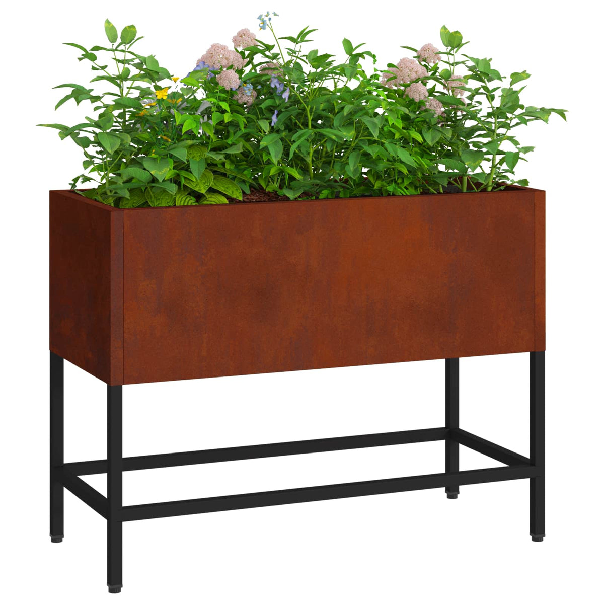 Raised Garden Planter Rusty 60 x 26 x 45 cm Weathering Steel
