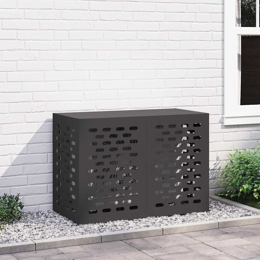 Air Conditioner Cover Black 100 x 50 x 70 cm Steel