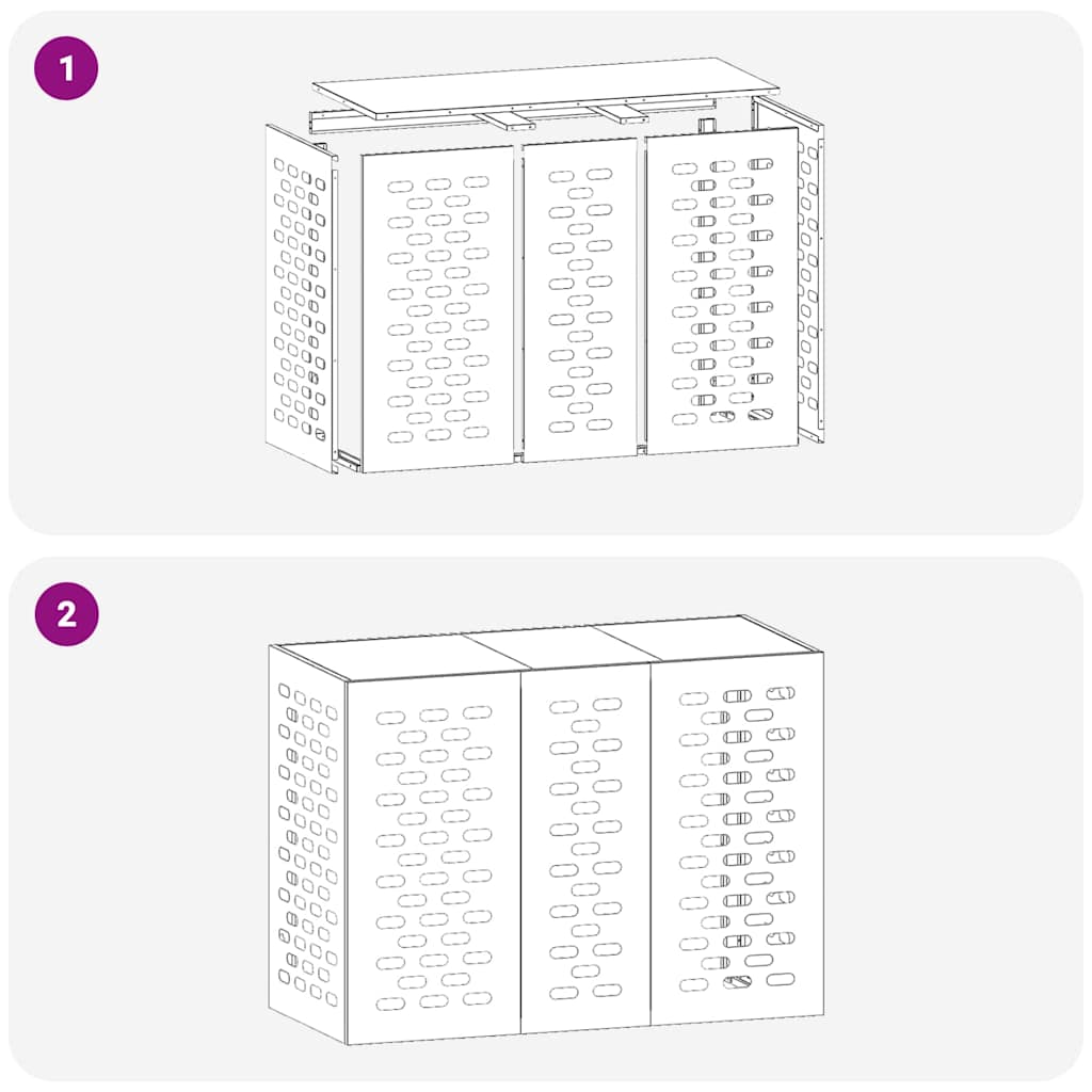 Air Conditioner Cover Black 110 x 50 x 80 cm Steel