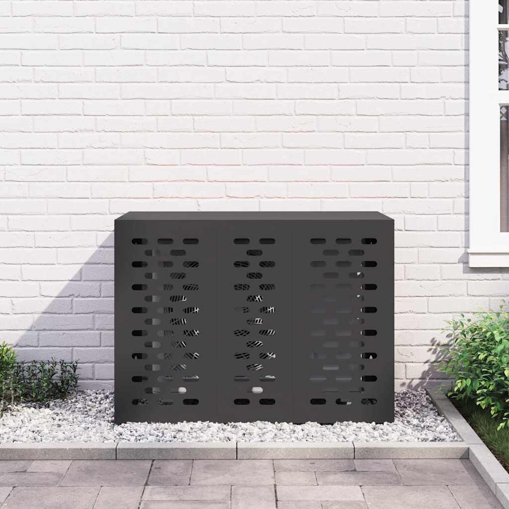 Air Conditioner Cover Black 110 x 50 x 80 cm Steel