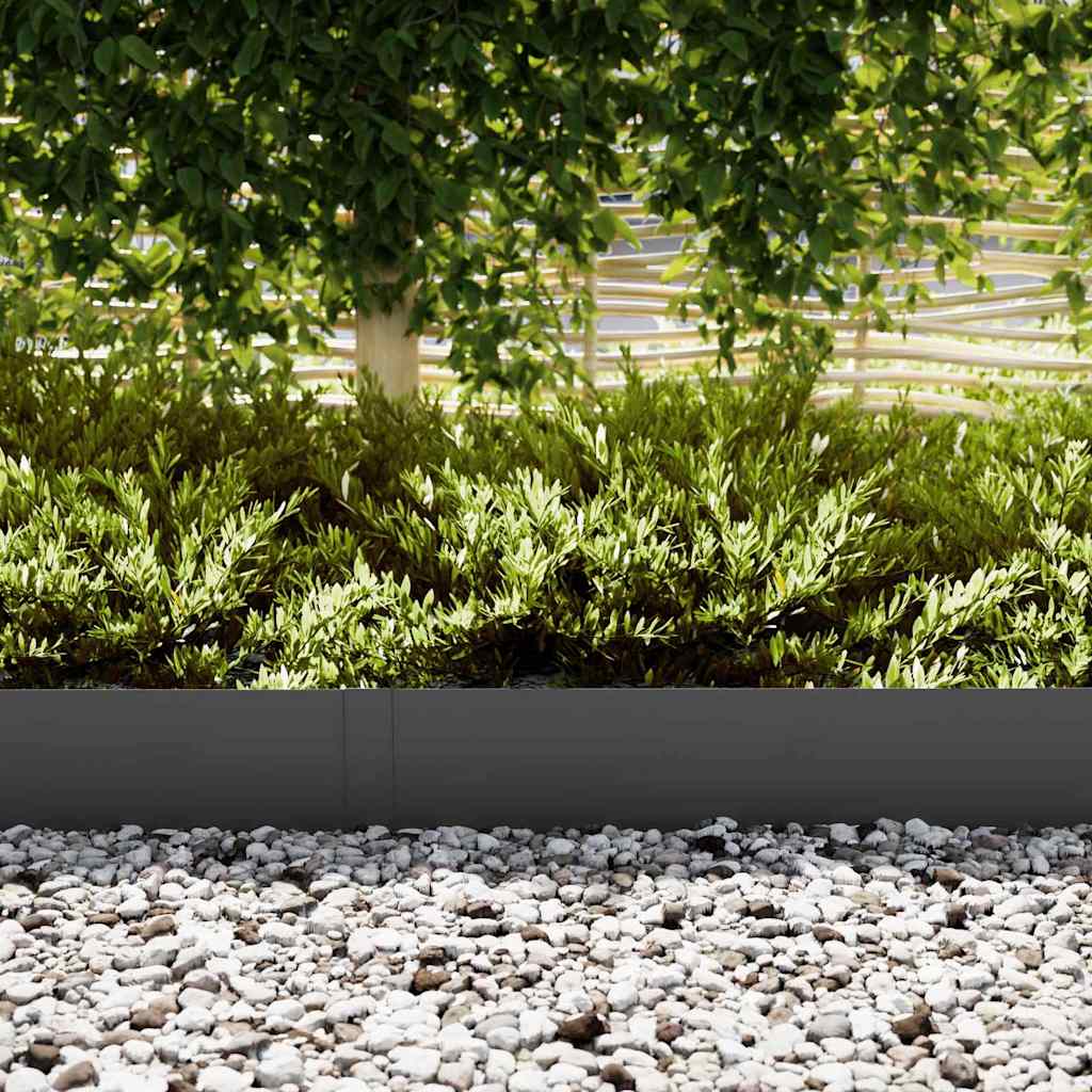 Lawn Edging 30 pcs Black 100 x 0.05 x 20 cm Cold Rolled Steel