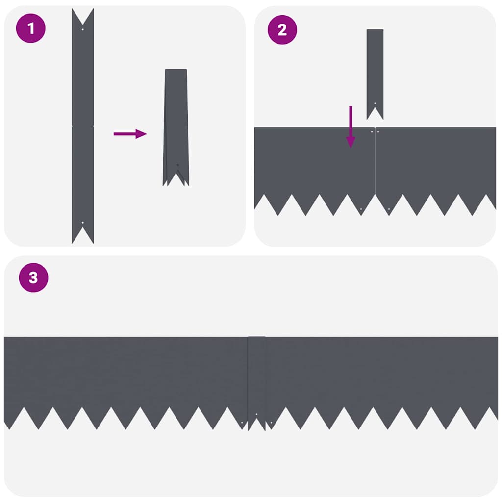 Lawn Edging 30 pcs Anthracite 100 x 0.05 x 20 cm