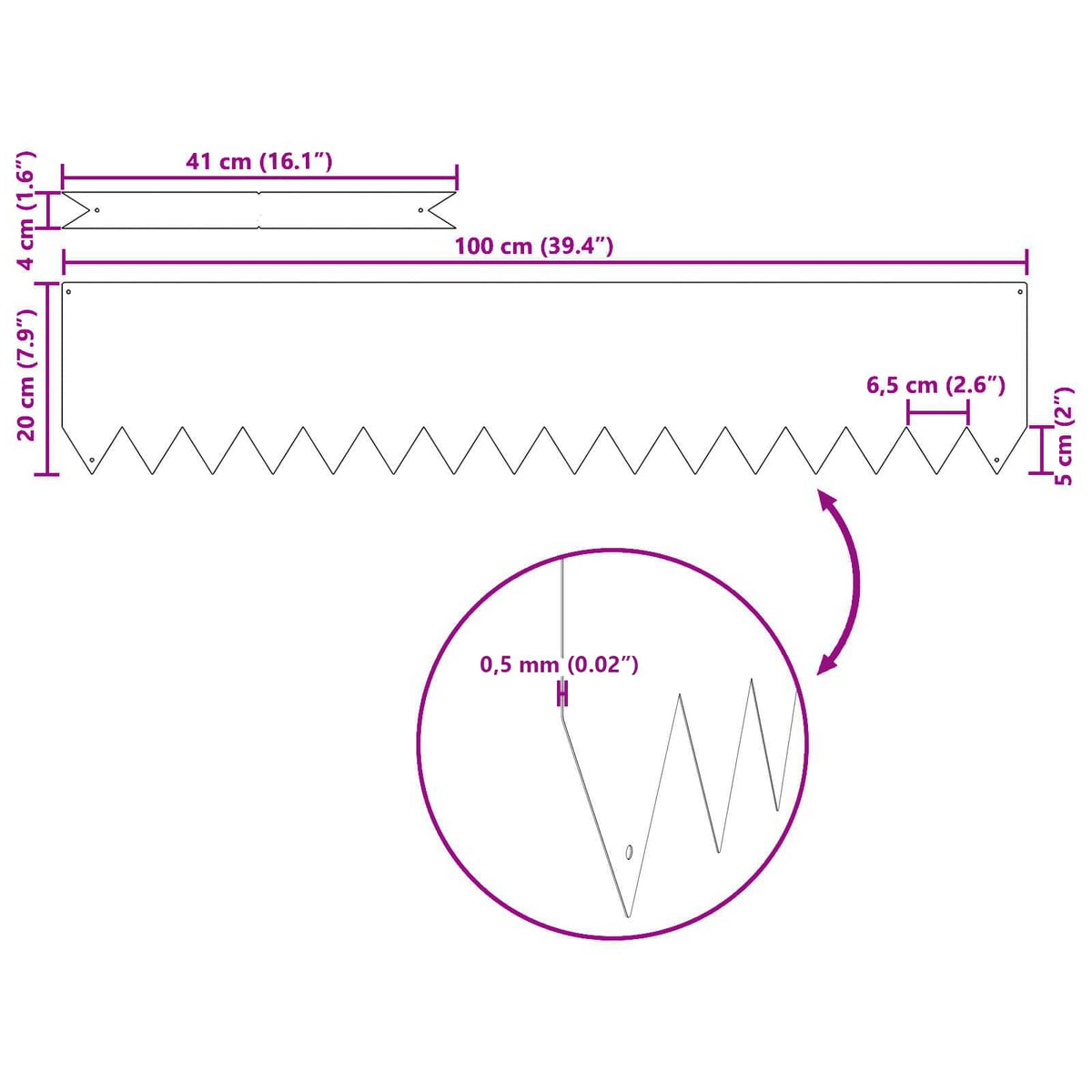 Lawn Edging 20 pcs Silver 100 x 0.05 x 20 cm Galvanised Steel