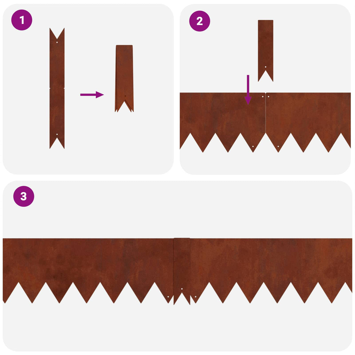 Lawn Edging 30 pcs Brown 100 x 0.05 x 20 cm Weathering Steel