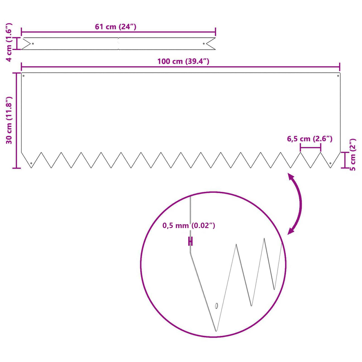 Lawn Edging 20 pcs Anthracite 100 x 0.05 x 20 cm