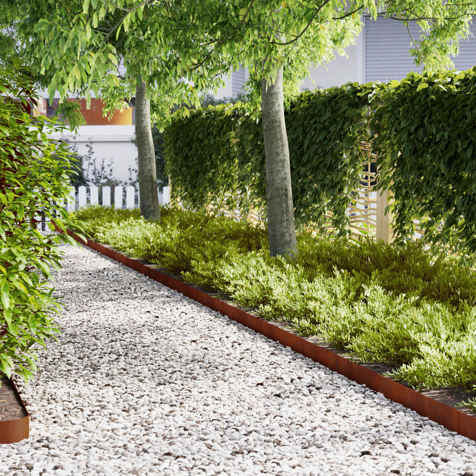 Lawn Edging 20 pcs Brown 100 x 0.05 x 20 cm Weathering Steel