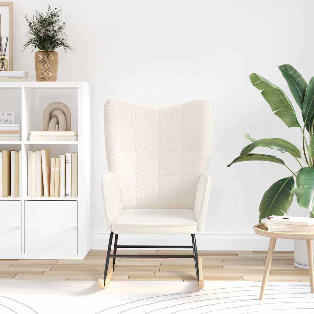 Rocking Chair Cream Sherpa Fabric