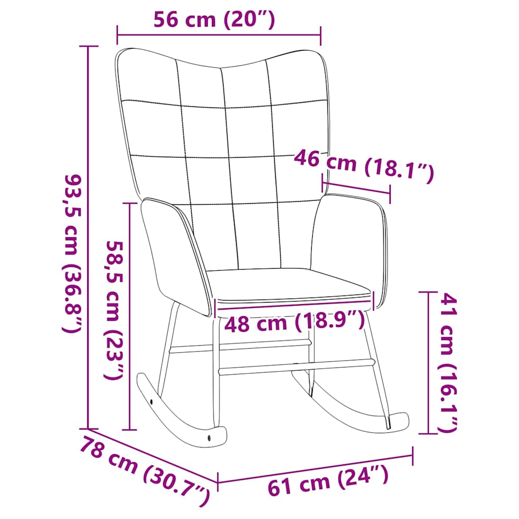 Rocking Chair Cream Sherpa Fabric
