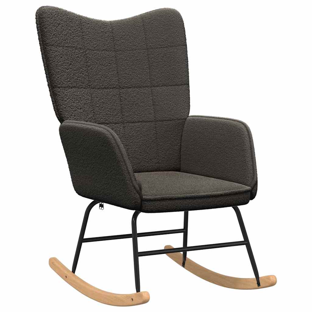 Rocking Chair Dark Grey Sherpa Fabric