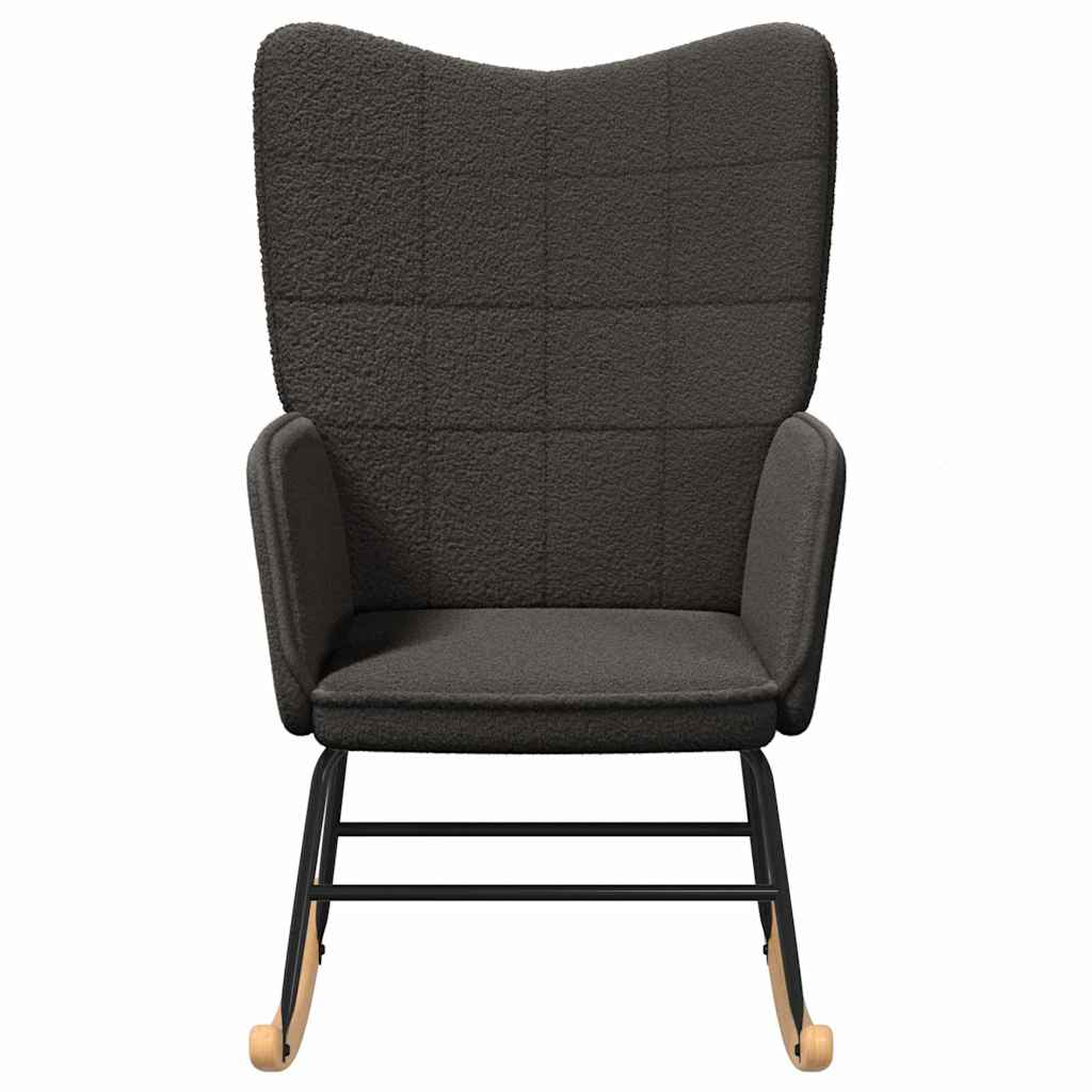 Rocking Chair Dark Grey Sherpa Fabric