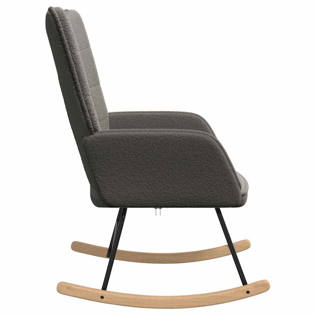 Rocking Chair Dark Grey Sherpa Fabric