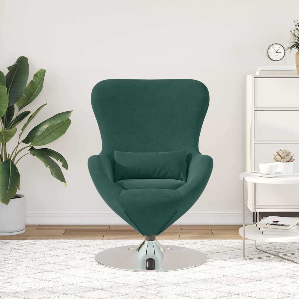 Egg Chair Dark Green Velvet