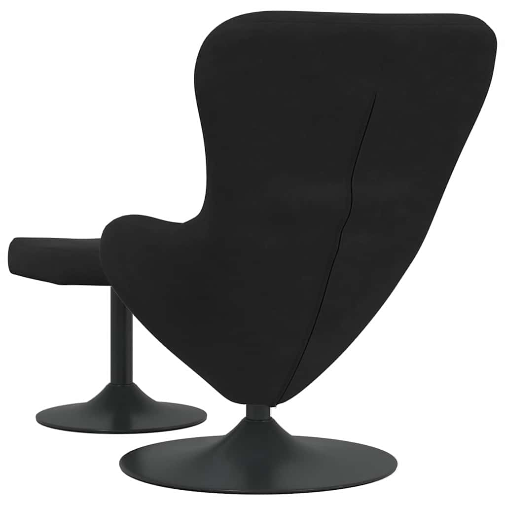 Egg Chair with Footstool Black Velvet