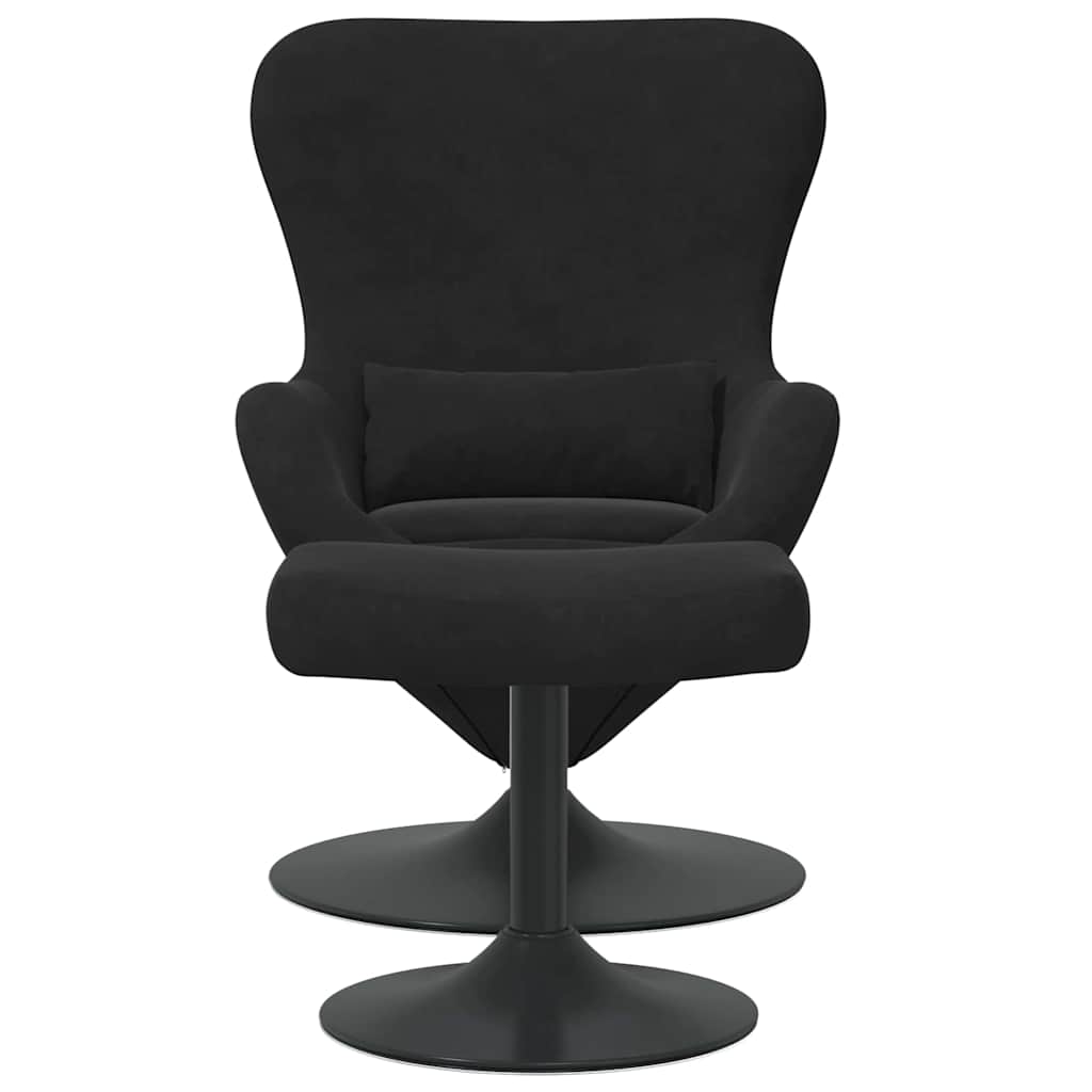Egg Chair with Footstool Black Velvet