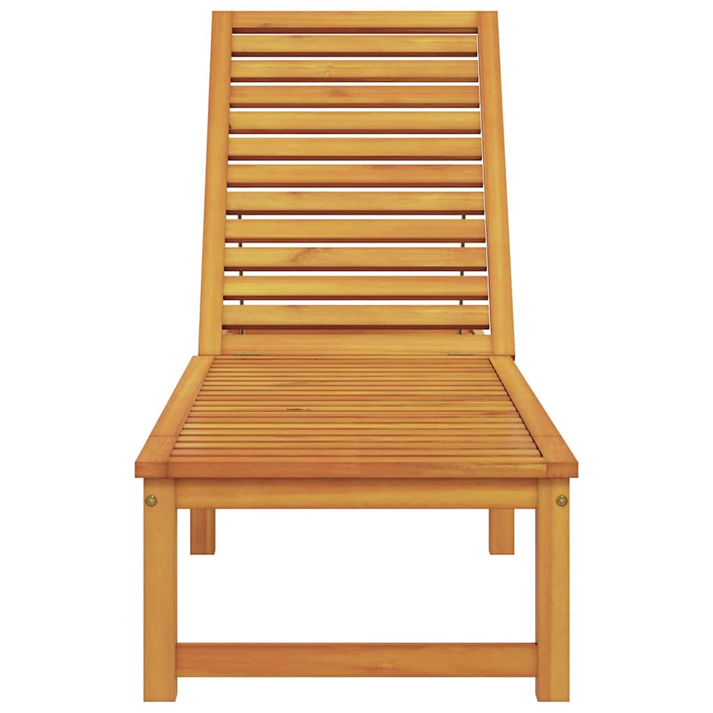 Sun Lounger Reclining Brown 202 x 53 x 89 cm Solid Acacia Wood