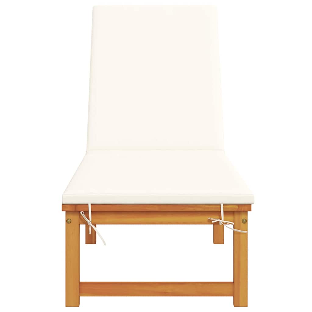 Sun Lounger Reclining Brown 202 x 53 x 89 cm Solid Acacia Wood