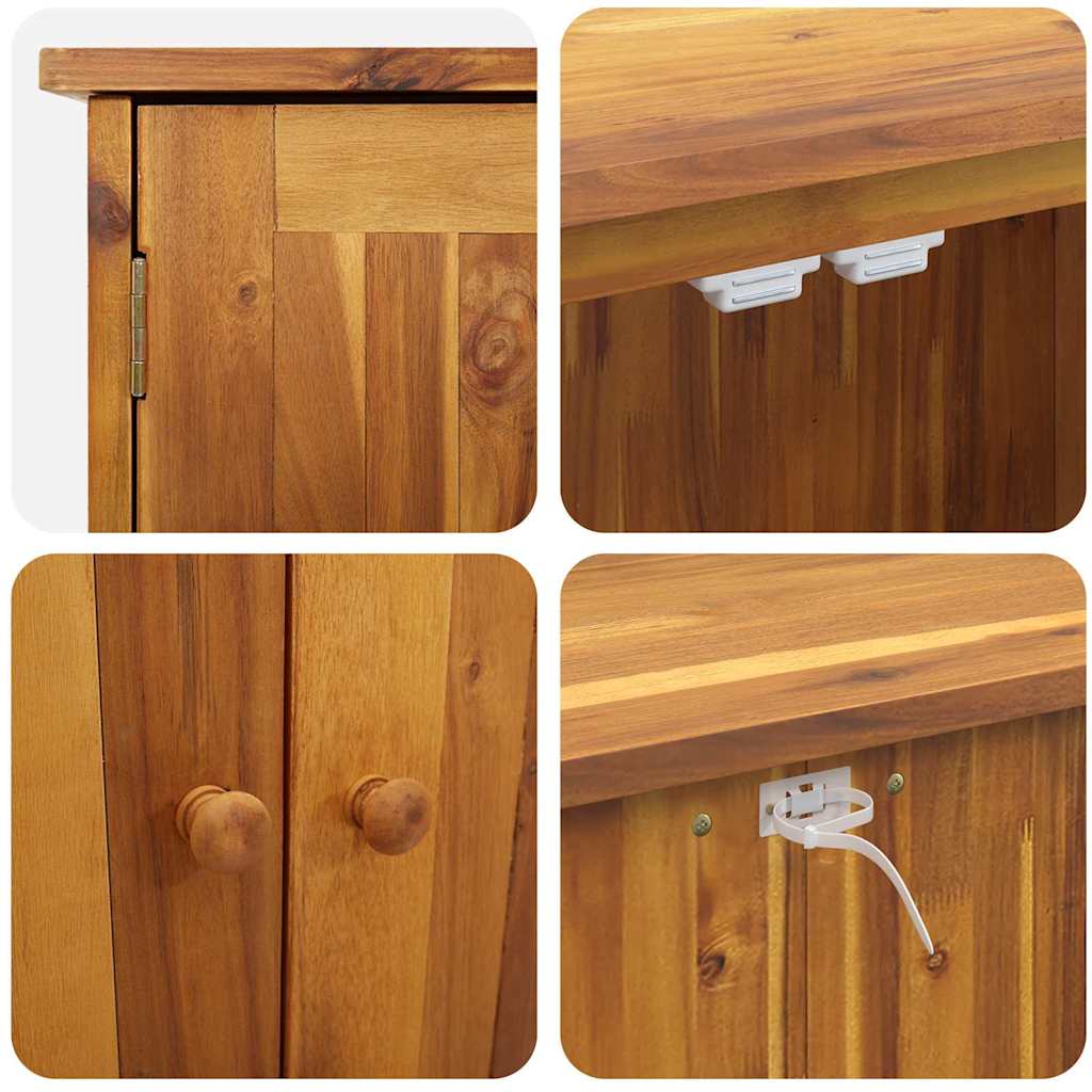 Garden Cabinet with Shelf with Door Natural Solid Acacia Wood