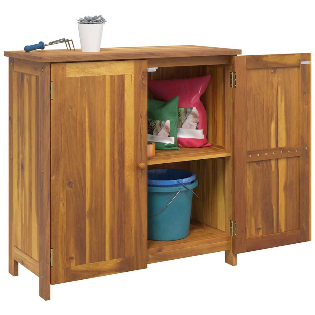 Garden Cabinet with Shelf with Door Natural Solid Acacia Wood
