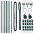 Fence Posts Manual 7 pcs Green Ø32mm 100 cm Galvanised steel