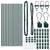 Fence Posts Manual 13 pcs Green Ø32mm 100 cm Galvanised steel