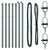 Fence Posts Manual 7 pcs Green Ø32mm 120 cm Galvanised steel