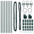 Fence Posts Manual 7 pcs Green Ø32mm 120 cm Galvanised steel