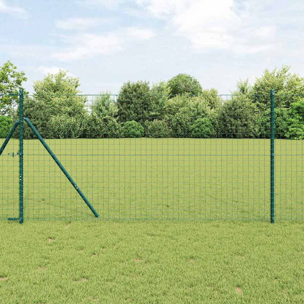Fence Posts Manual 13 pcs Green Ø32mm 150 cm Galvanised steel