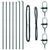 Fence Posts Manual 7 pcs Green Ø32mm 170 cm Galvanised steel