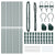 Fence Posts Manual 13 pcs Green Ø32mm 190 cm Galvanised steel