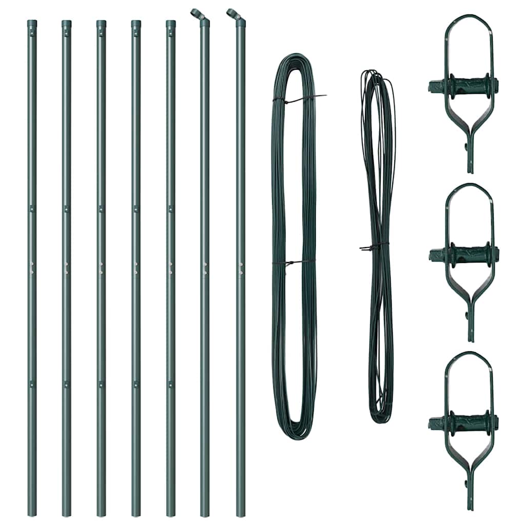 Fence Posts Manual 7 pcs Green Ø32mm 210 cm Galvanised steel