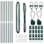 Fence Posts Manual 7 pcs Green Ø32mm 210 cm Galvanised steel