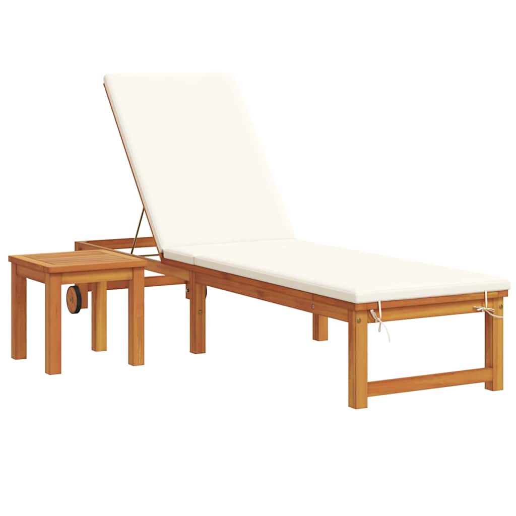 Sun Lounger Reclining 2 pcs Brown Solid Acacia Wood