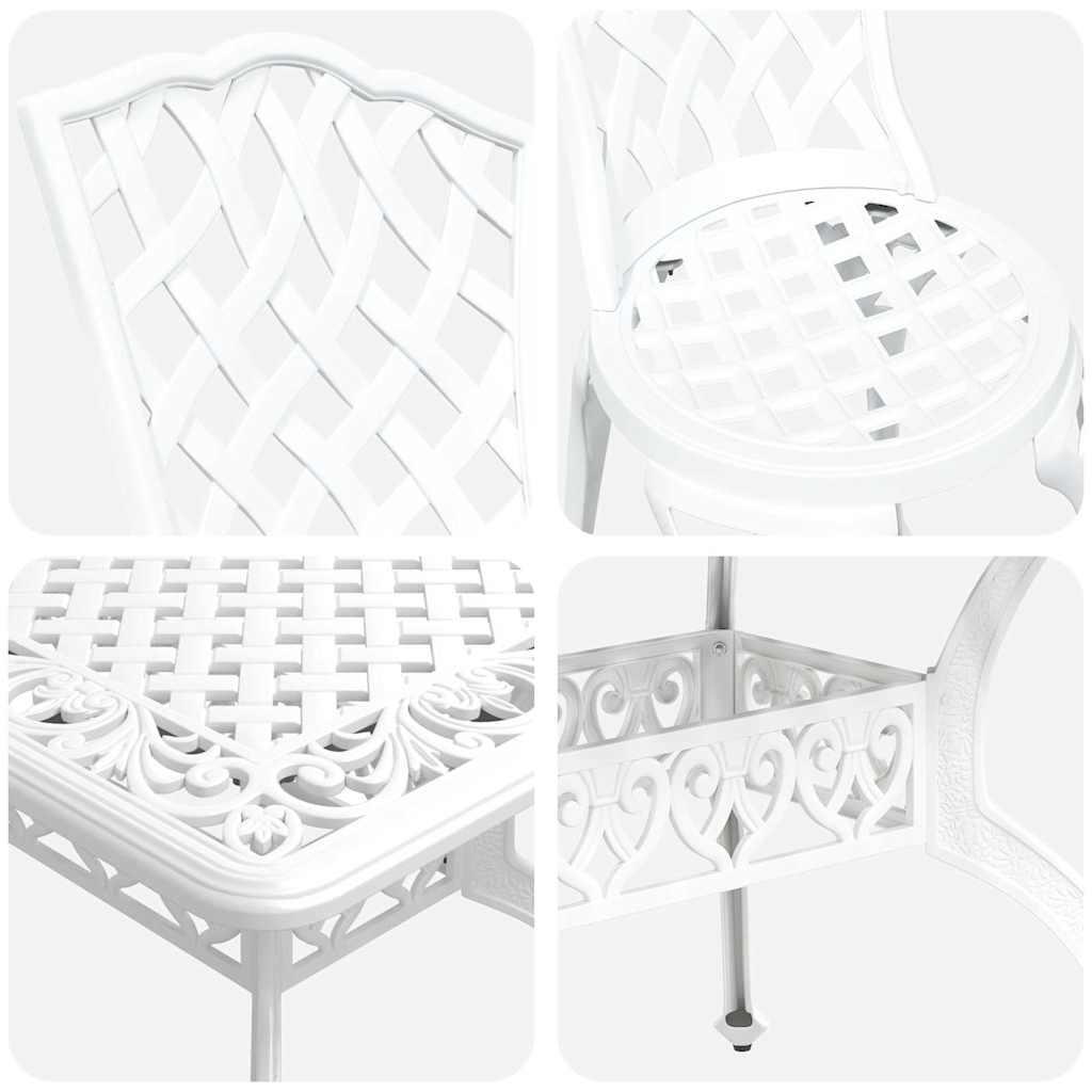 Garden Dining Set 5 pcs White Aluminium