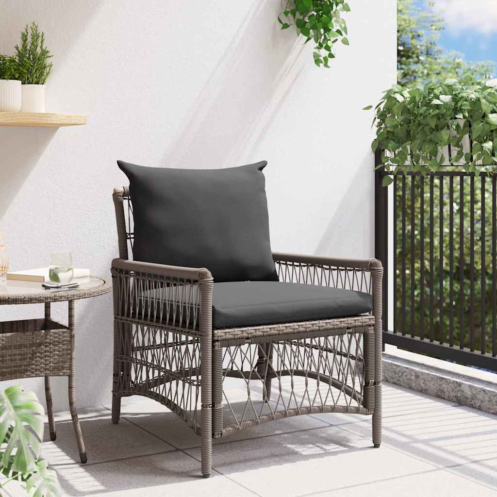 Garden Chair Grey 60 x 70 x 78cm Poly Rattan
