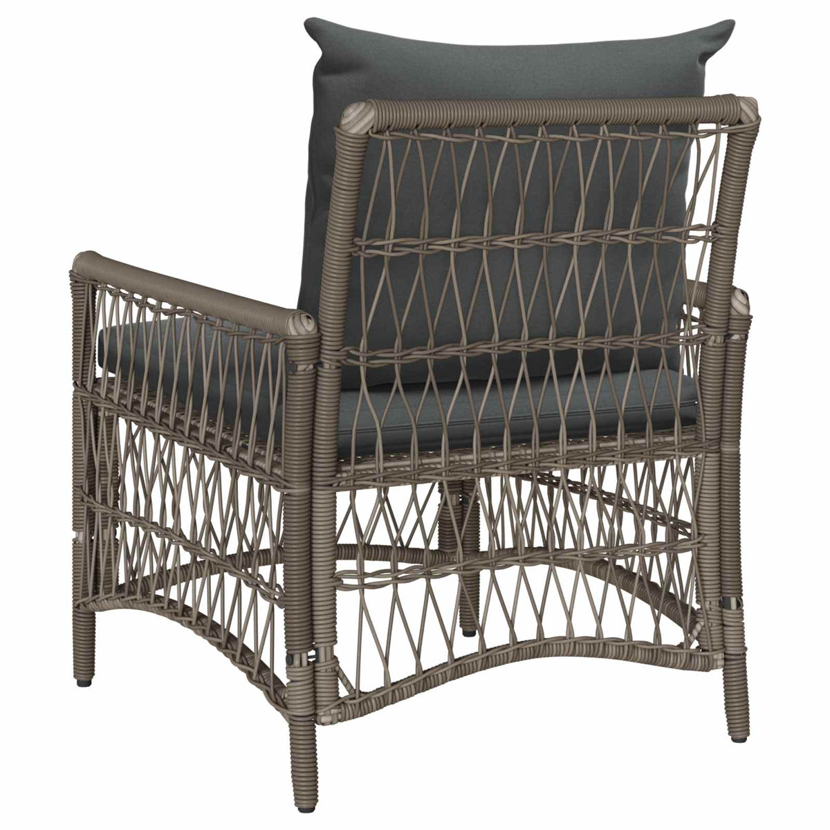 Garden Chair with Cushion Grey 73 x 61 x 77 cm Poly Rattan