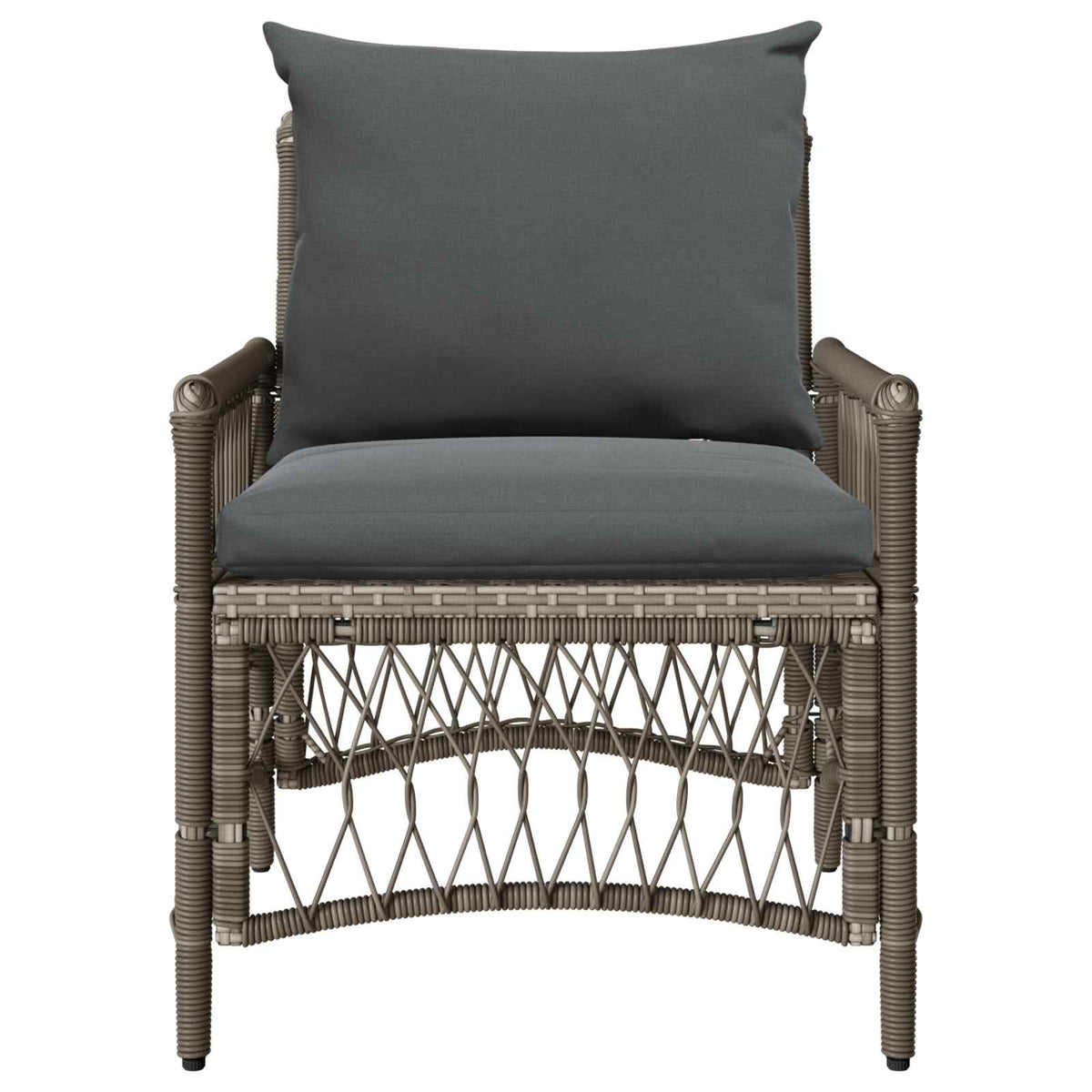 Garden Chair with Cushion Grey 73 x 61 x 77 cm Poly Rattan