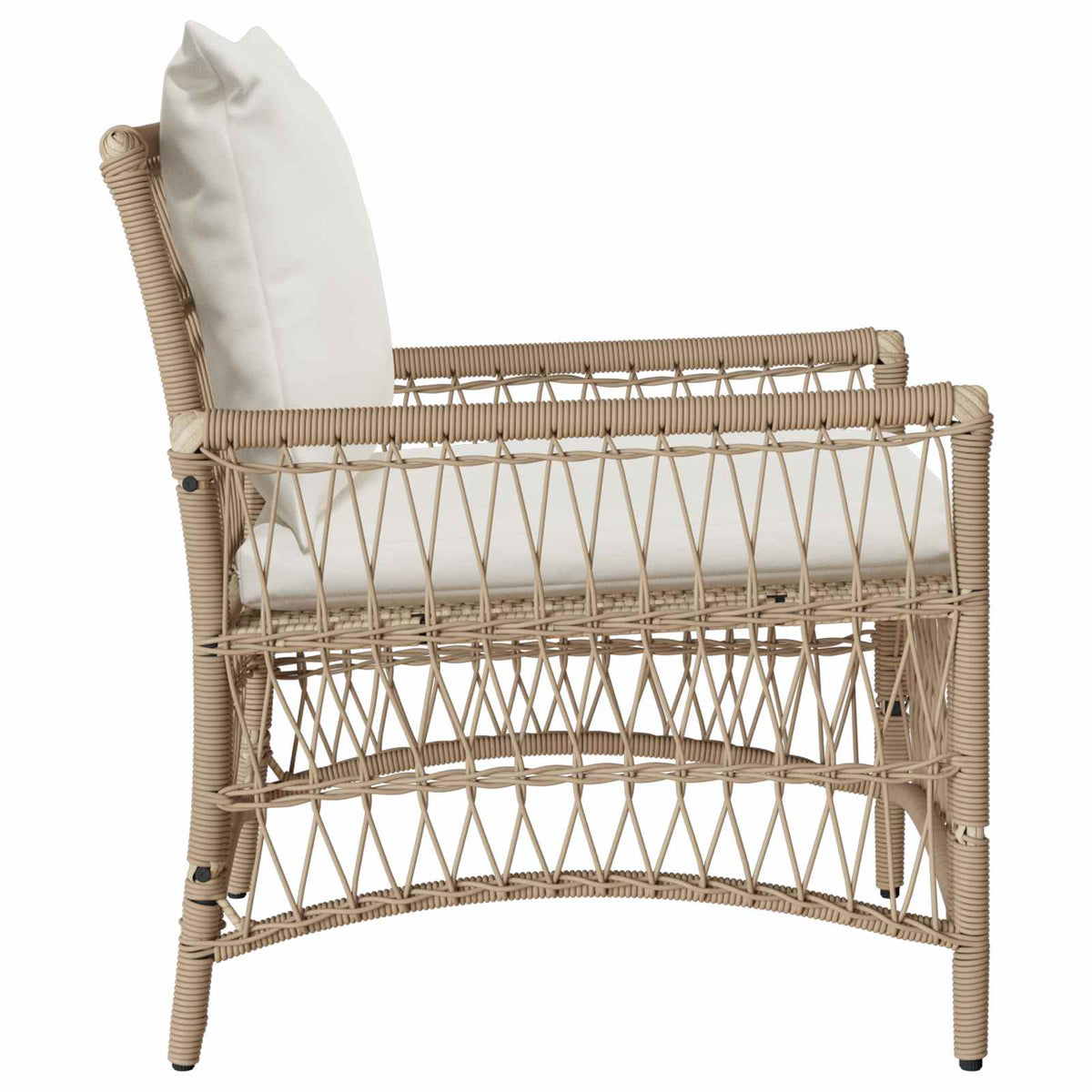 Garden Chair with Cushion Beige 73 x 61 x 77 cm Poly Rattan